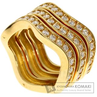 カルティエ(Cartier)のCARTIER ネプチューン ダイヤモンド 3連 #48 リング・指輪 K18YG レディース(リング(指輪))