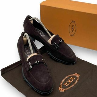 トッズ(TOD'S)の未使用級 TOD'S ローファー ビットローファー ロゴ金具 ブラウン 38表記(ローファー/革靴)