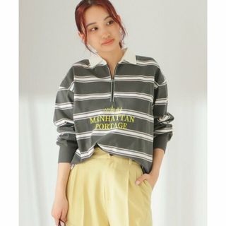 ビーミング ライフストア バイ ビームス(B:MING LIFE STORE by BEAMS)の【CHARCOAL.G】Manhattan Portage / ZIP ボーダー ロングスリーブ Tシャツ(カットソー(長袖/七分))