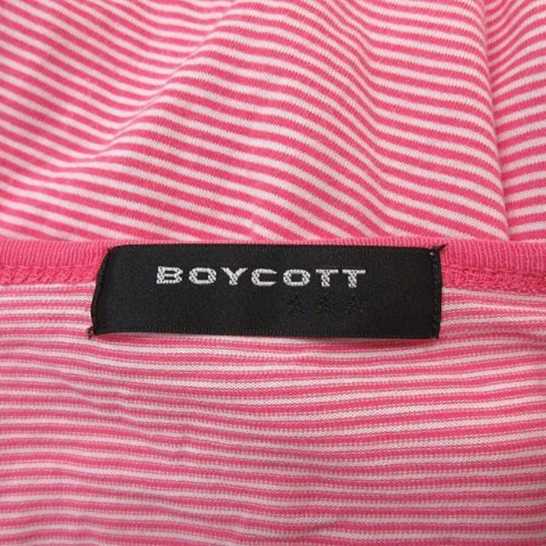 BOYCOTT(ボイコット)のボイコット Tシャツ カットソー 七分袖 ボーダー 2 ピンク /YI レディースのトップス(その他)の商品写真