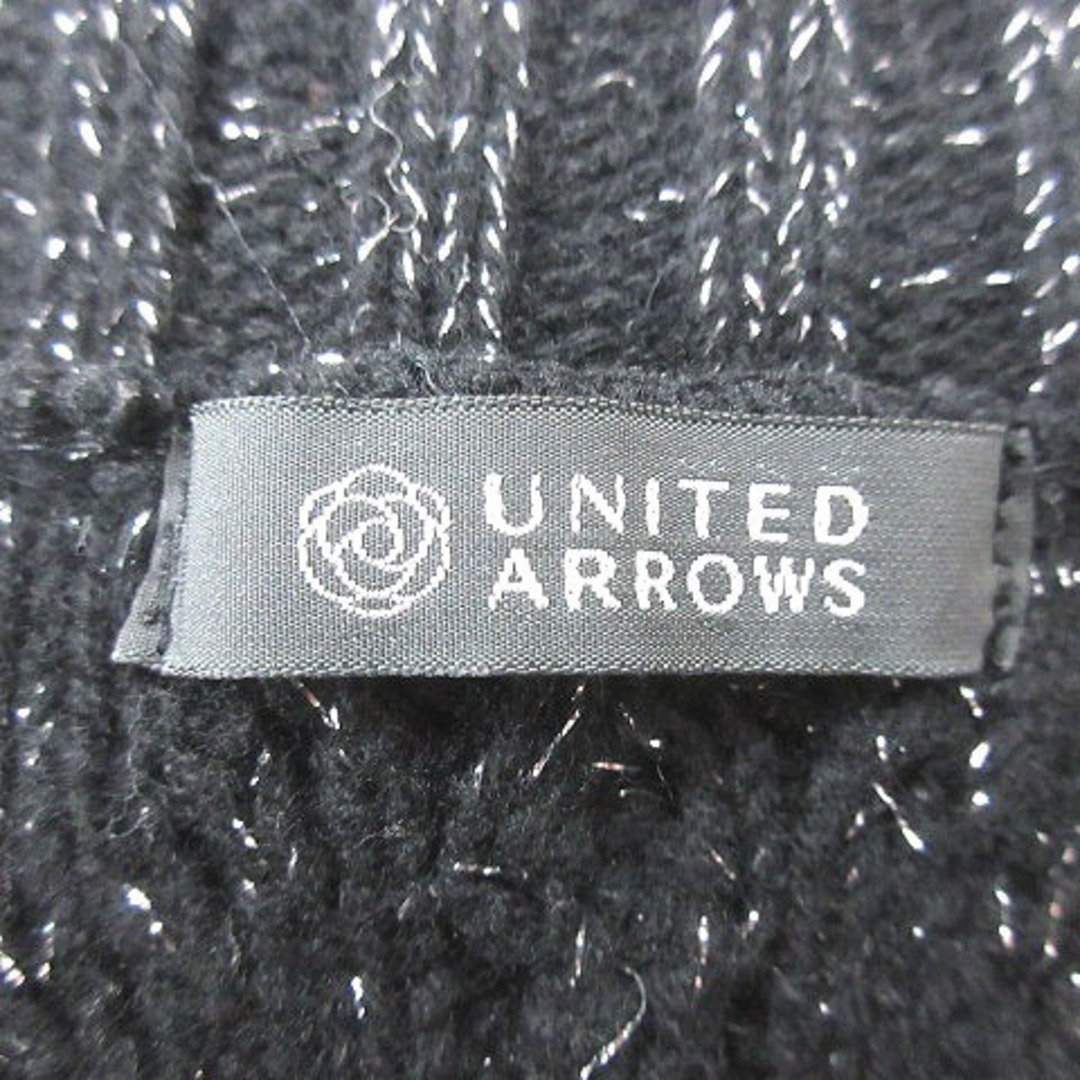 UNITED ARROWS(ユナイテッドアローズ)のユナイテッドアローズ カーディガン ニット ウール 長袖 黒 ブラック 銀色 レディースのトップス(カーディガン)の商品写真