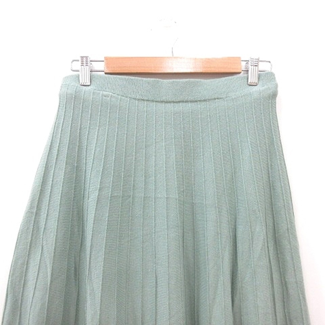 DRESKIP(ドレスキップ)のドレスキップ プリーツスカート ニット ミモレ ロング L 緑 グリーン ■MO レディースのスカート(ロングスカート)の商品写真