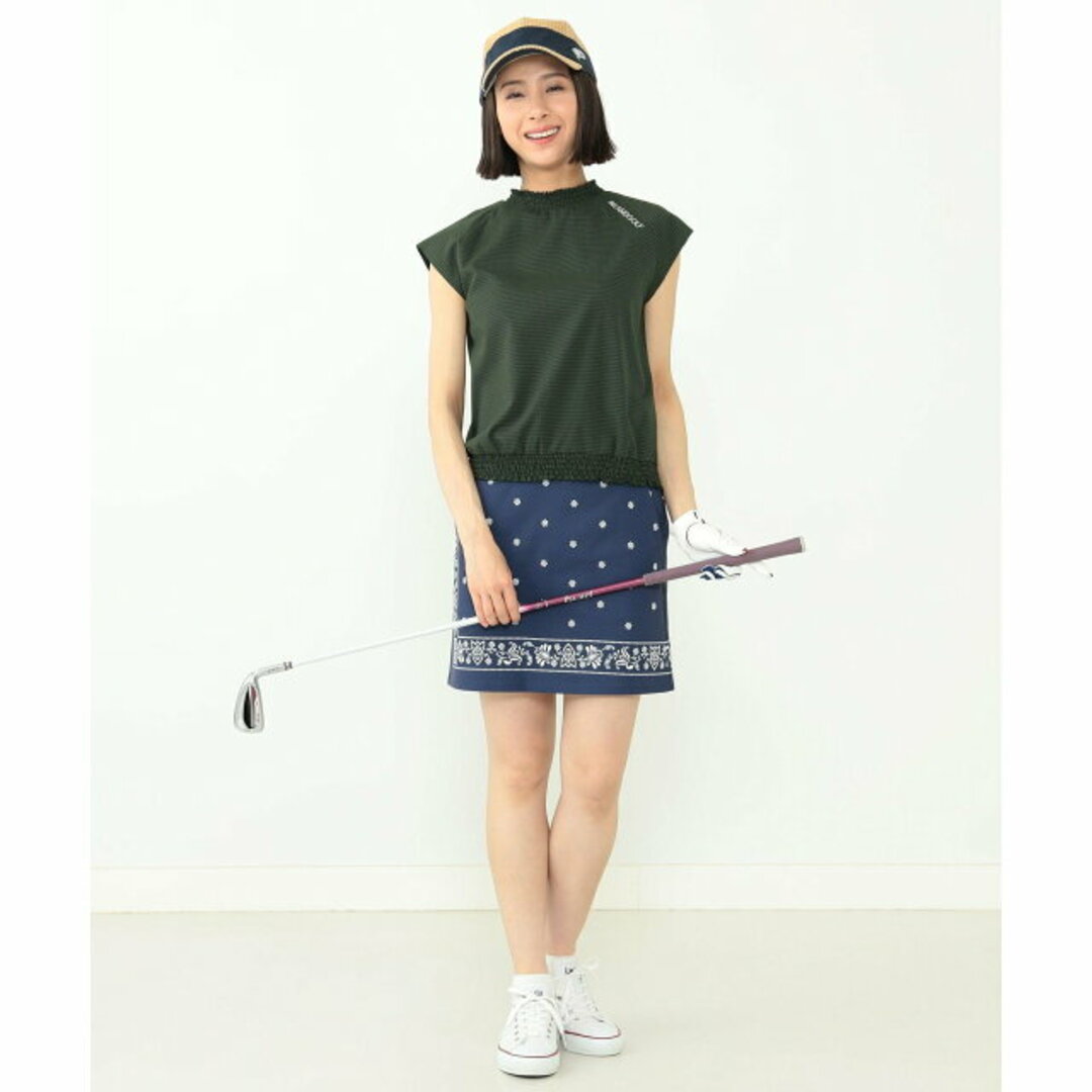 【NAVY】BEAMS GOLF ORANGE LABEL / バンダナプリント スカート レディースのスカート(ミニスカート)の商品写真