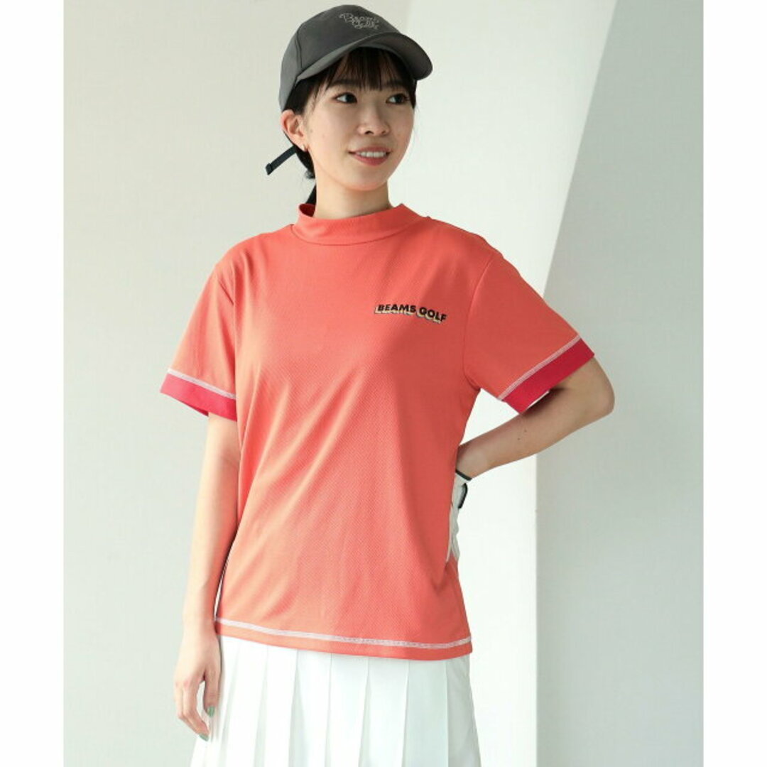 【RED】<WOMEN>BEAMS GOLF ORANGE LABEL /  グラデーションロゴ ステッチ モックネックシャツ レディースのトップス(トレーナー/スウェット)の商品写真