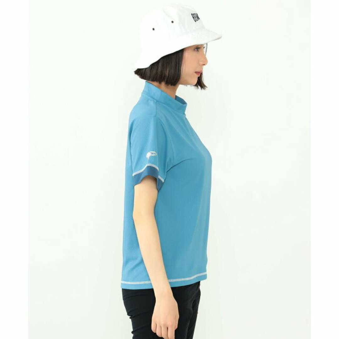 【NAVY】<WOMEN>BEAMS GOLF ORANGE LABEL /  グラデーションロゴ ステッチ モックネックシャツ レディースのトップス(トレーナー/スウェット)の商品写真