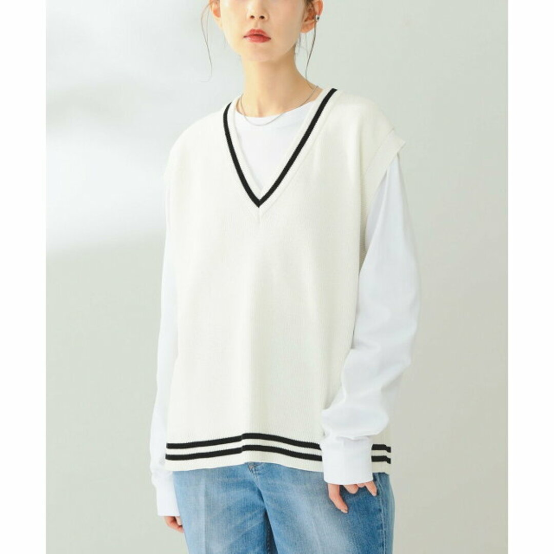 B:MING LIFE STORE by BEAMS(ビーミング ライフストア バイ ビームス)の【OFF_WHT】B:MING by BEAMS / プレッピー ベスト レディースのトップス(ニット/セーター)の商品写真