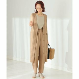 ビーミング ライフストア バイ ビームス(B:MING LIFE STORE by BEAMS)の【BEIGE】B:MING by BEAMS / リネン混 ストライプ ジレ ワンピース(ロングワンピース/マキシワンピース)