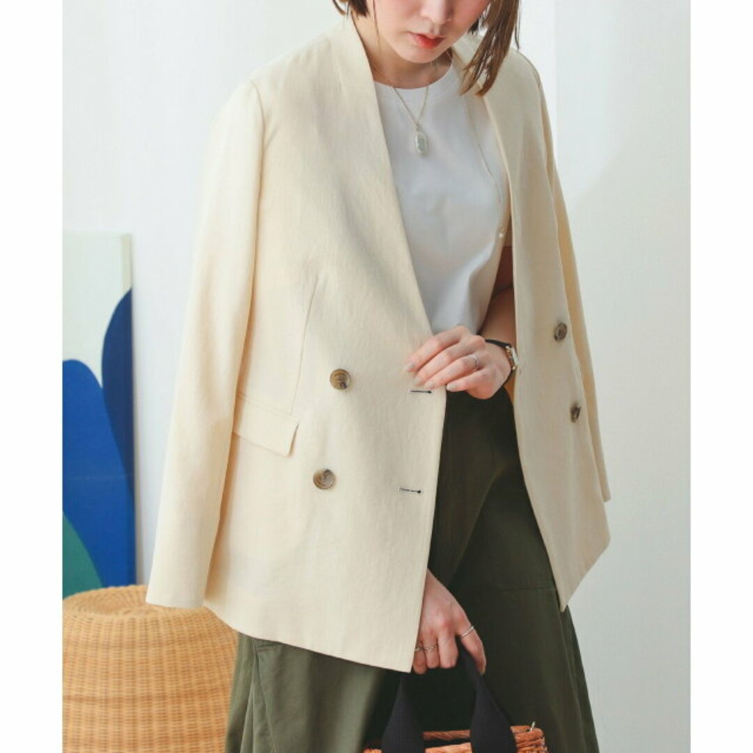 B:MING LIFE STORE by BEAMS(ビーミング ライフストア バイ ビームス)の【LT_BEIGE】B:MING by BEAMS / 麻混 ジャケット レディースのジャケット/アウター(テーラードジャケット)の商品写真