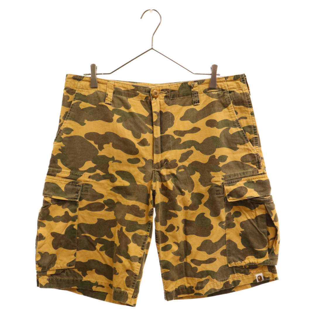 A BATHING APE(アベイシングエイプ)のA BATHING APE アベイシングエイプ 00s 1st camo ウォッシュ加工 カーゴ ショーツ ハーフパンツ 迷彩 イエロー メンズのパンツ(ショートパンツ)の商品写真