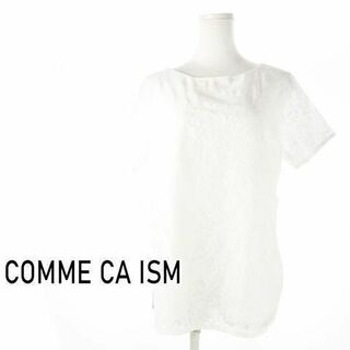 コムサイズム(COMME CA ISM)のコムサイズム ジャガード織りシアーカットソー L 白 230526CK15A(カットソー(半袖/袖なし))