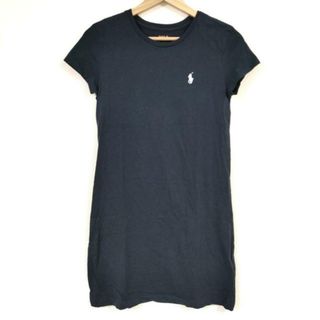 ポロラルフローレン(POLO RALPH LAUREN)のPOLObyRalphLauren(ポロラルフローレン) ワンピース サイズ155/80A レディース - ダークネイビー×白 クルーネック/半袖/ひざ丈(その他)