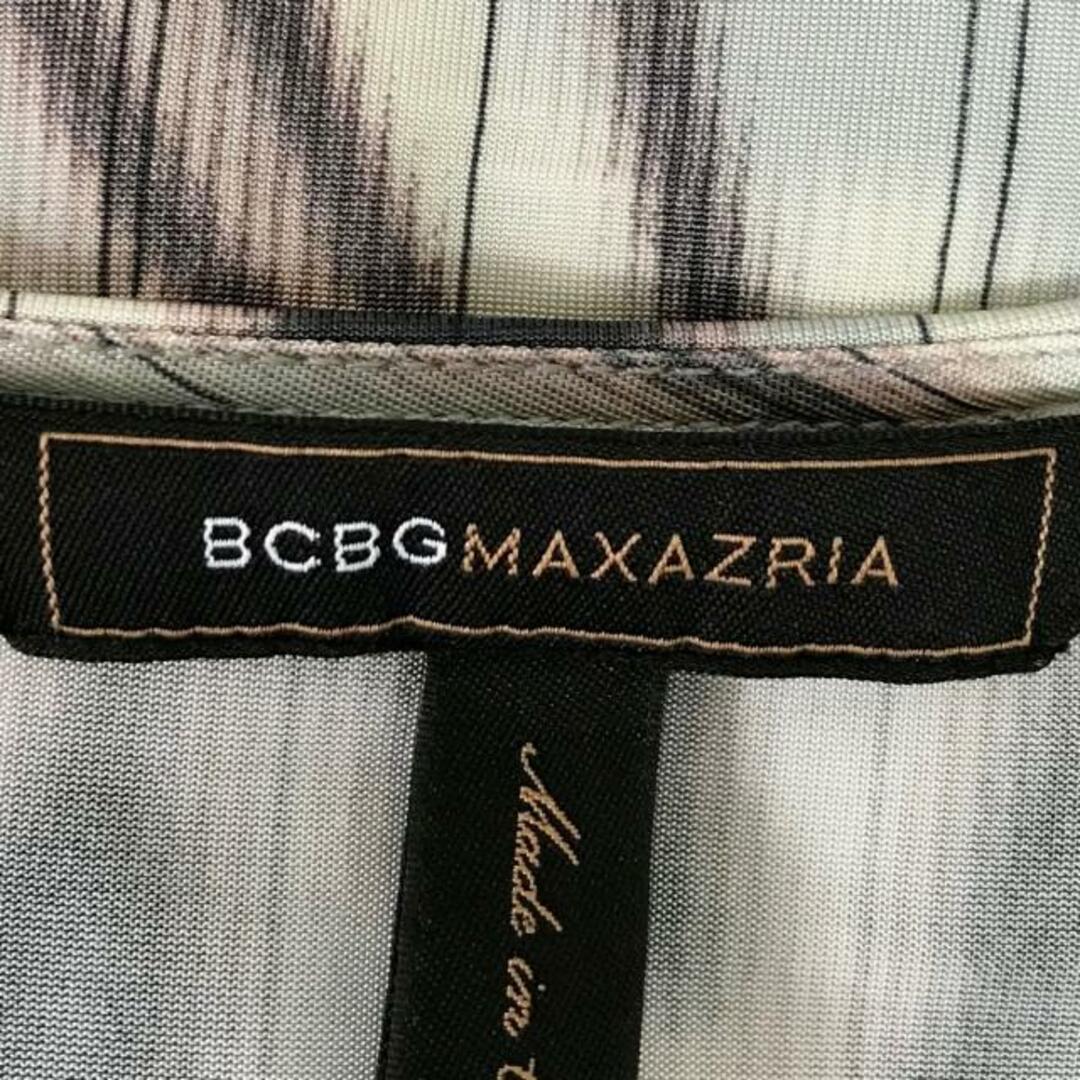 BCBGMAXAZRIA(ビーシービージーマックスアズリア)のBCBGMAXAZRIA(ビーシービージーマックスアズリア) ワンピース サイズM レディース - アイボリー×ダークグレー×マルチ Vネック/長袖/ミニ レディースのワンピース(その他)の商品写真