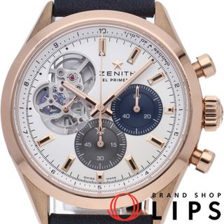 ゼニス(ZENITH)のゼニス クロノマスター オープン エル プリメロ ウォッチ 39.5mm Chronomaster El Primero Open 18.3300.3604/69.C922 箱 保証書 K18PG/革 メンズ時計 シルバー 美品 【中古】(その他)