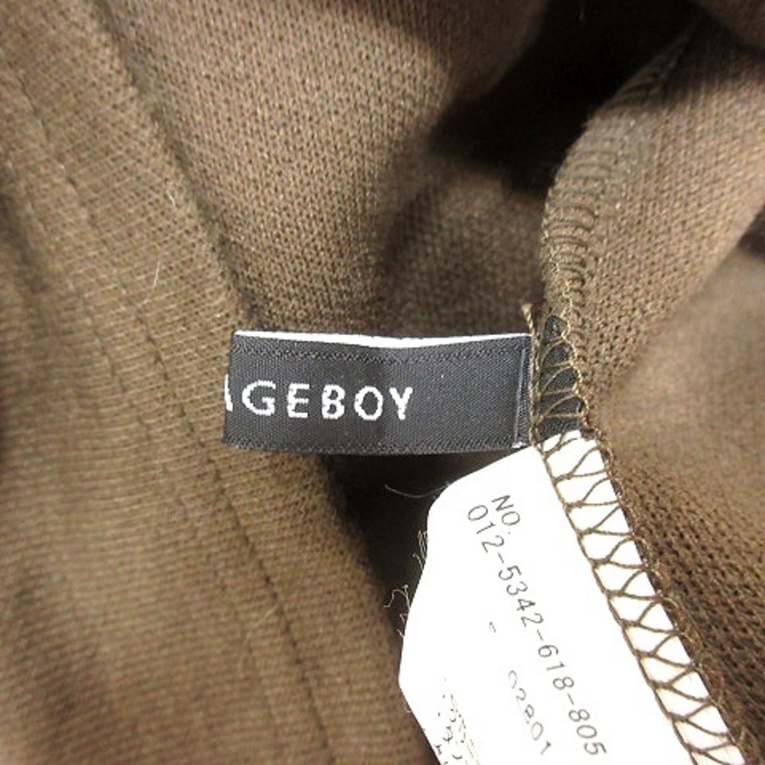 PAGEBOY(ページボーイ)のページボーイ ニットカットソー ボートネック ロールアップ 七分袖 F カーキ レディースのトップス(ニット/セーター)の商品写真