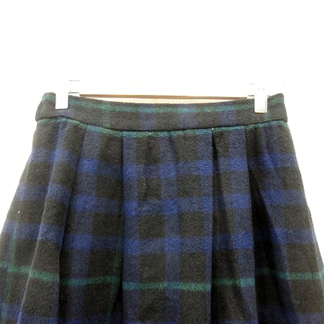 Techichi(テチチ)のテチチ Te chichi フレアスカート ひざ丈 チェック M 紺 ネイビー レディースのスカート(ひざ丈スカート)の商品写真