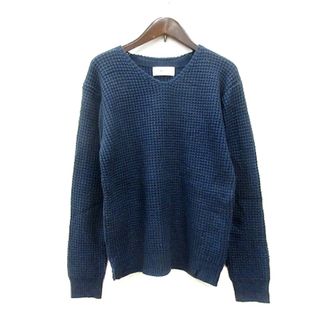 アズールバイマウジー(AZUL by moussy)のアズールバイマウジー ニット セーター Vネック 長袖 XS 紺 ネイビー(ニット/セーター)