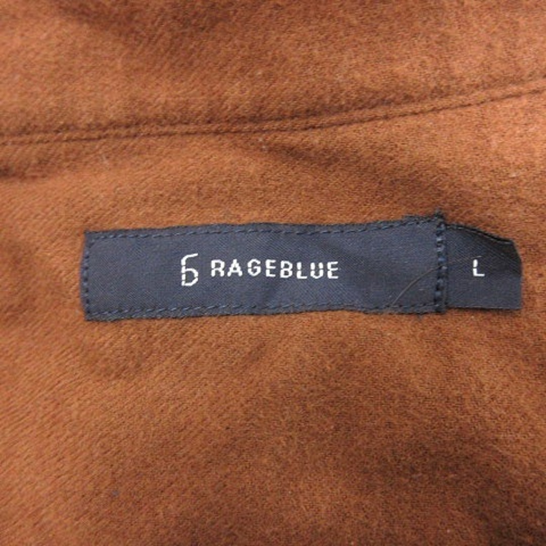 RAGEBLUE(レイジブルー)のレイジブルー RAGEBLUE ノーカラーシャツ 長袖 L 茶 ブラウン /AU メンズのトップス(シャツ)の商品写真