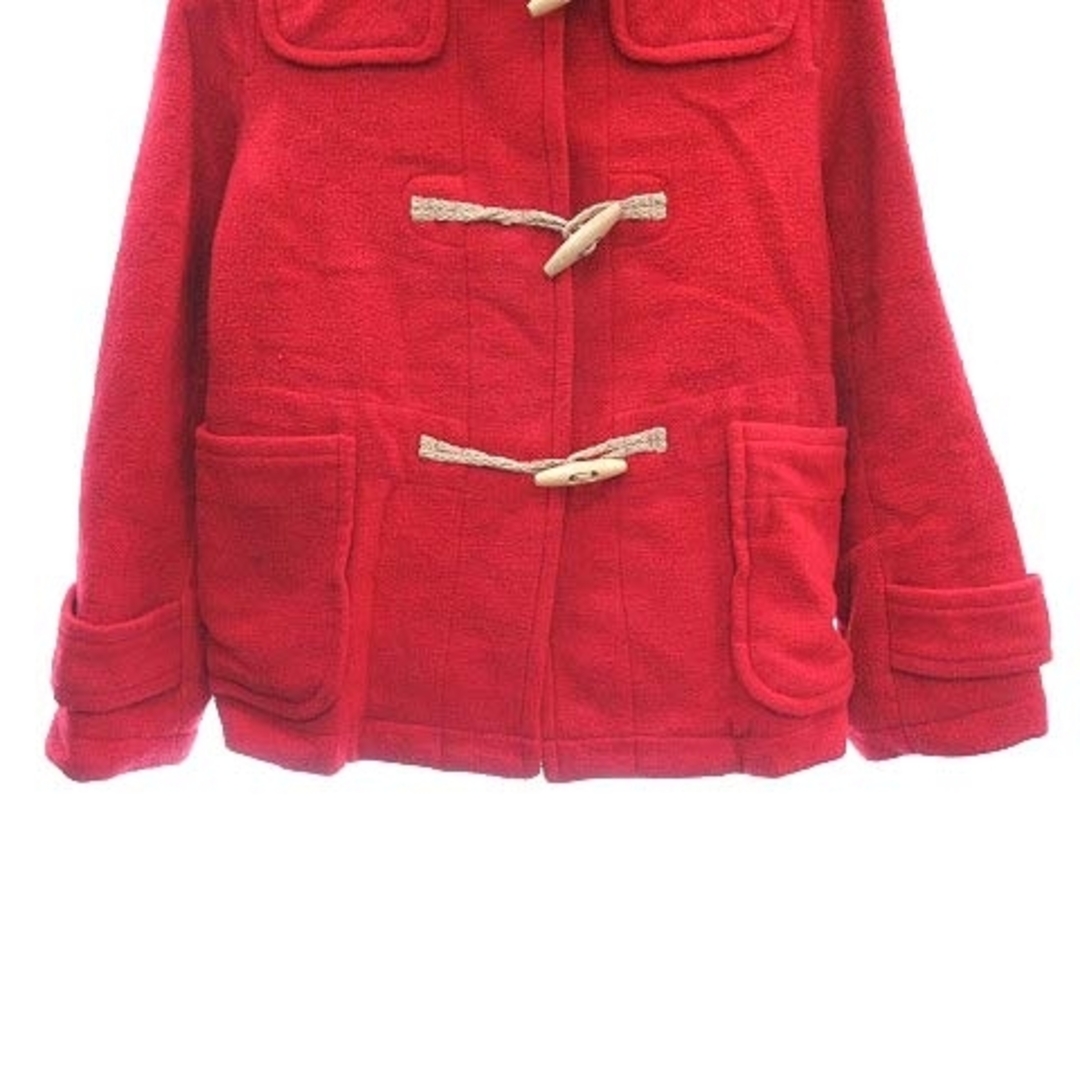 POU DOU DOU(プードゥドゥ)のプードゥドゥ ダッフルコート ショート丈 チェック M 赤 レッド レディースのジャケット/アウター(ダッフルコート)の商品写真