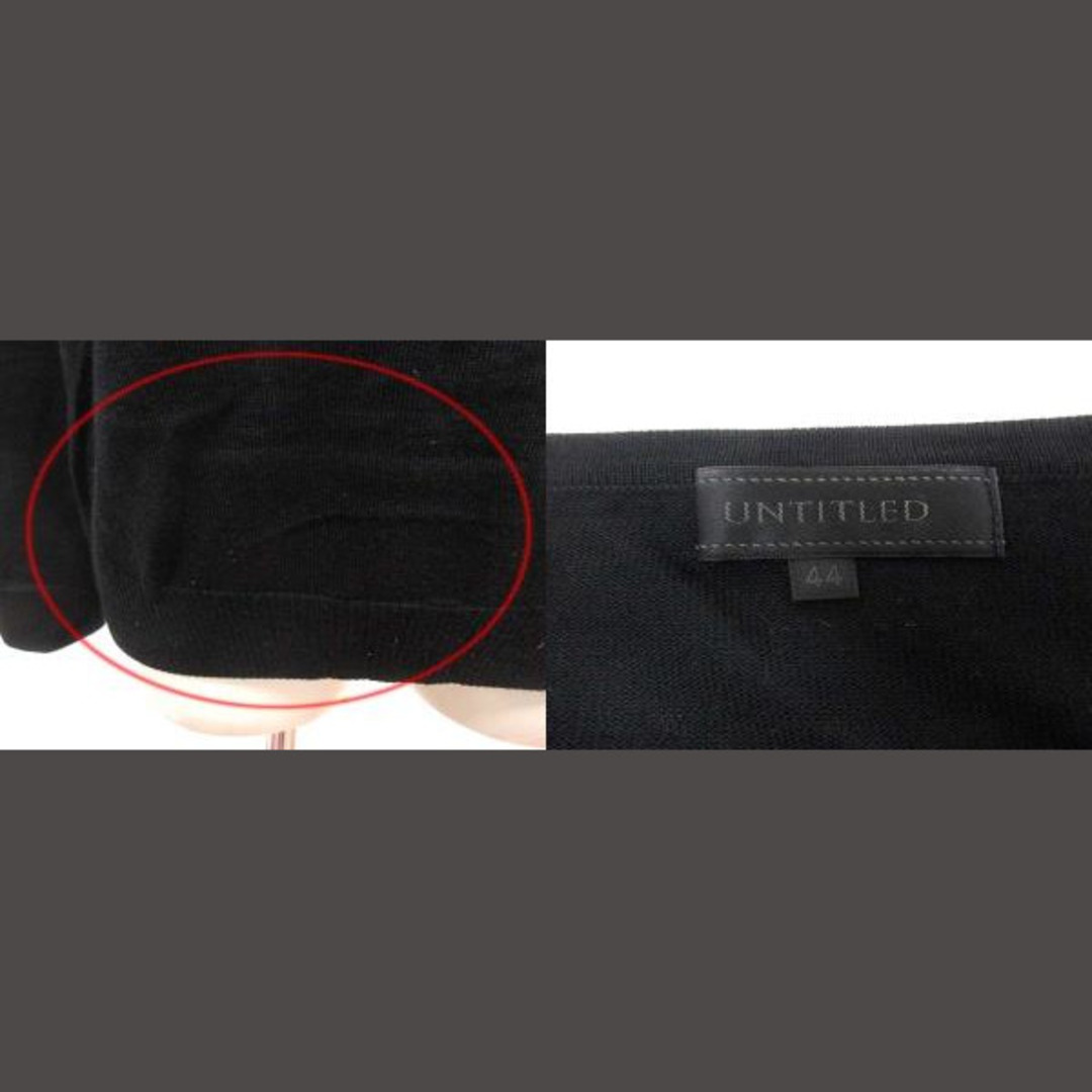 UNTITLED(アンタイトル)のUNTITLED ニット カットソー フリル 長袖 44 黒 ブラック /YK レディースのトップス(ニット/セーター)の商品写真