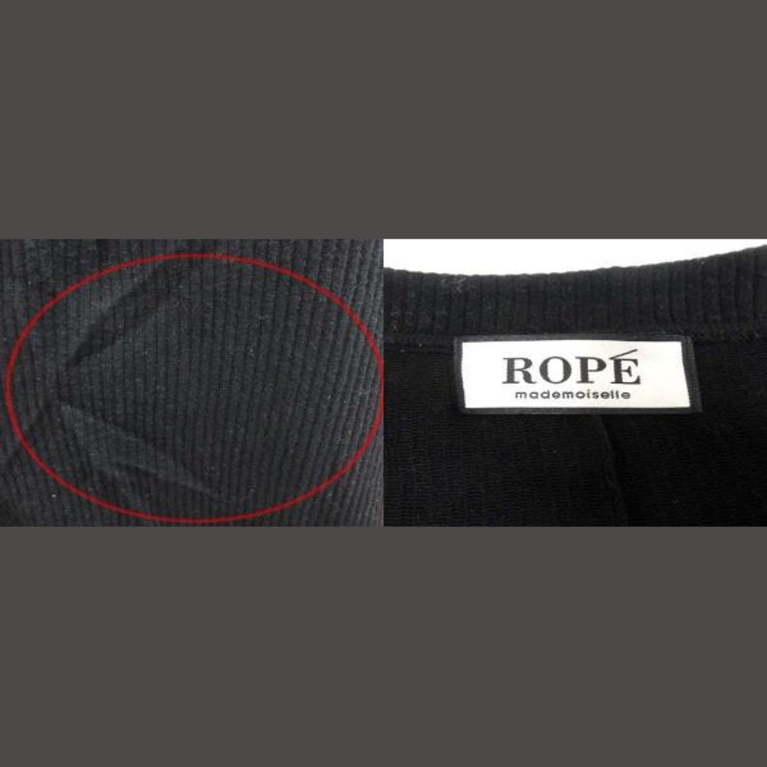 ROPE’(ロペ)のROPE ワンピース フレア ひざ丈 キーネック 長袖 38 黒 ブラック レディースのワンピース(ひざ丈ワンピース)の商品写真