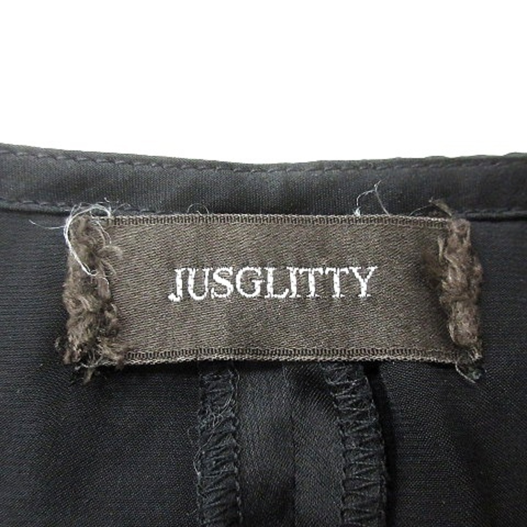 JUSGLITTY(ジャスグリッティー)のジャスグリッティー JUSGLITTY ニット カットソー 長袖 切替 2 黒 レディースのトップス(ニット/セーター)の商品写真