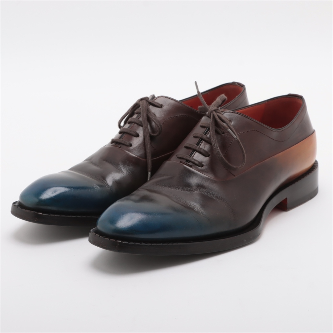 Santoni(サントーニ)の美品 サントーニ レースアップ レザー ビジネス シューズ 5 1/2 通勤 紳士 靴 ローファー 本革 ブラウン ブランド メンズ MMM P17-6 メンズの靴/シューズ(ドレス/ビジネス)の商品写真