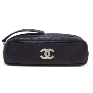 シャネル(CHANEL)のCHANEL(シャネル) ペンケース - 黒 ココマーク/シルバー金具 レザー(ペンケース/筆箱)