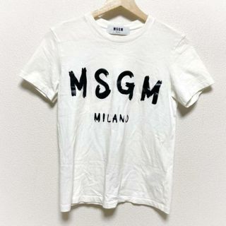 エムエスジイエム(MSGM)のMSGM(エムエスジィエム) 半袖Tシャツ サイズXS レディース - 白×黒 クルーネック/ロゴプリント(Tシャツ(半袖/袖なし))