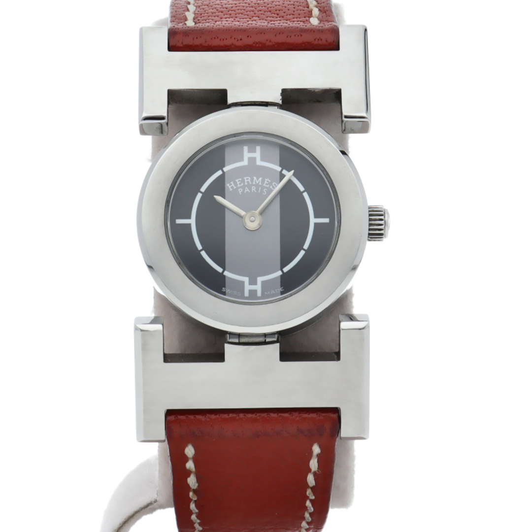 腕時計エルメス パプリカ レディース時計 Paprika PA1.210 箱 保証書 SS/革 レディース時計 ブラック 仕上げ済 美品