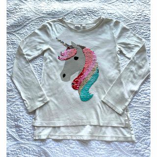 ギャップキッズ(GAP Kids)のGAP Kids 長袖Tシャツ130 ミラクルスパンコール　ユニコーン(Tシャツ/カットソー)