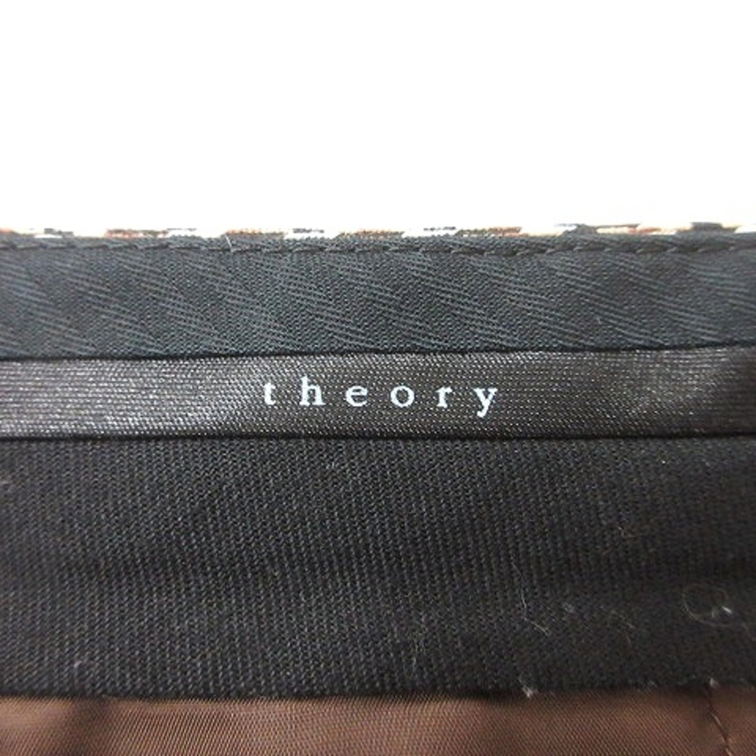 theory(セオリー)のセオリー theory テーパードパンツ スラックス チェック 2 茶 ブラウン レディースのパンツ(その他)の商品写真