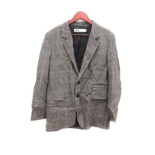 ザラ(ZARA)のZARA テーラードジャケット 総裏地 グレンチェック S グレー 黒 ブラック(テーラードジャケット)