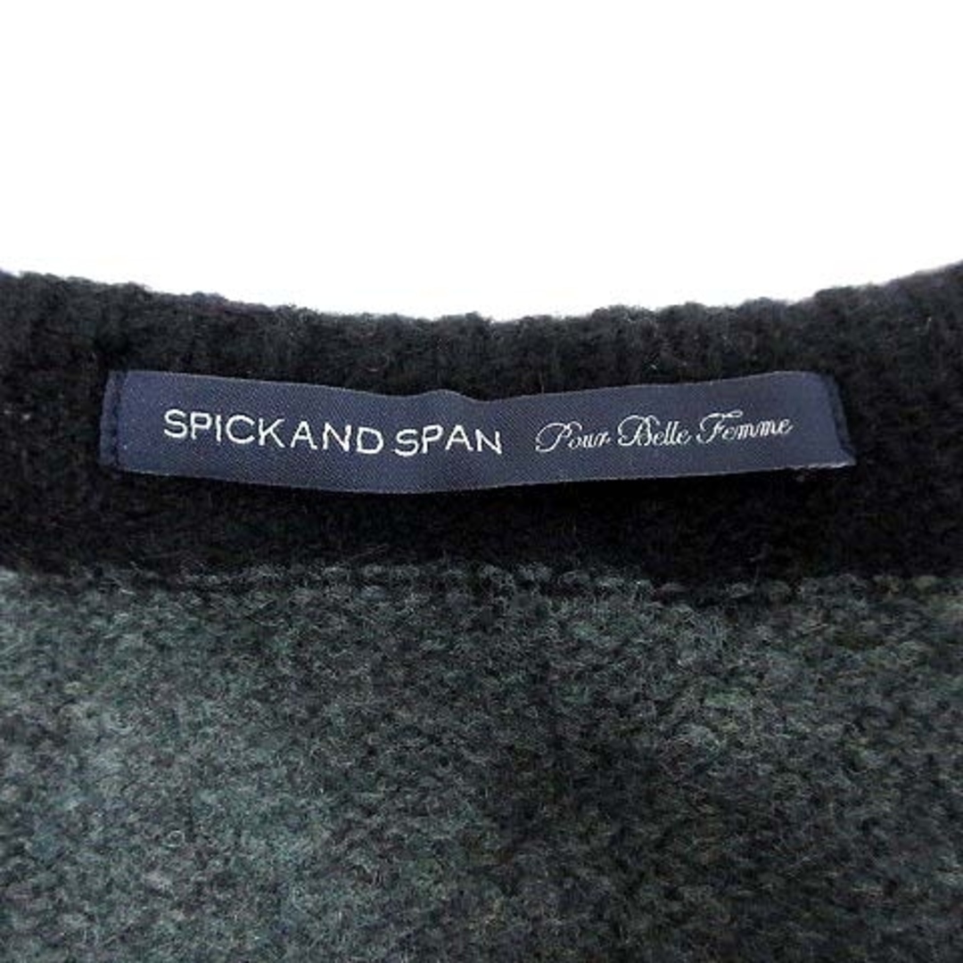 Spick & Span(スピックアンドスパン)のSpick&Span ワンピース チュニック ニット ボーダー ウール 黒 緑 レディースのトップス(チュニック)の商品写真