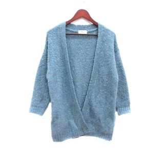 アズールバイマウジー(AZUL by moussy)のAZUL by moussy カーディガン ニット 前開き 長袖 S 青 ブルー(カーディガン)