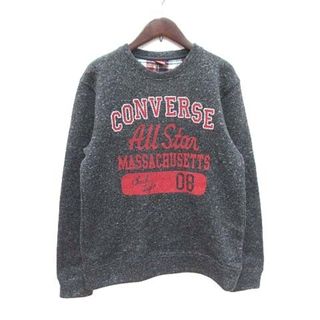 コンバース(CONVERSE)のコンバース ニット セーター 長袖 裏起毛 ロゴプリント クルーネック M 黒(ニット/セーター)