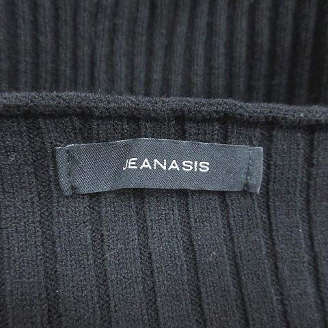 JEANASIS(ジーナシス)のジーナシス チャイナニット セーター 長袖 カシュクール 変形デザイン F 黒 レディースのトップス(ニット/セーター)の商品写真
