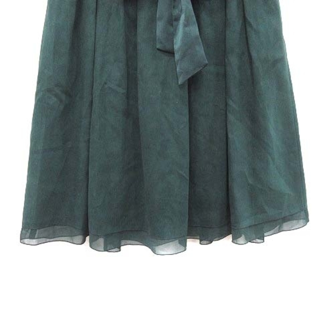 NATURAL BEAUTY(ナチュラルビューティー)のナチュラルビューティー プリーツスカート フェイクスエード ひざ丈 42 緑 レディースのスカート(ひざ丈スカート)の商品写真
