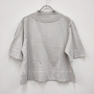 マーガレットハウエル(MARGARET HOWELL)のMARGARET HOWELL 22SS 578-2162002 TWISTED COTTON SILK モックネック コットンシルク 五分袖ニット サイズ2 ニット ライトグレー レディース マーガレットハウエル【中古】4-0216M◎(ニット/セーター)