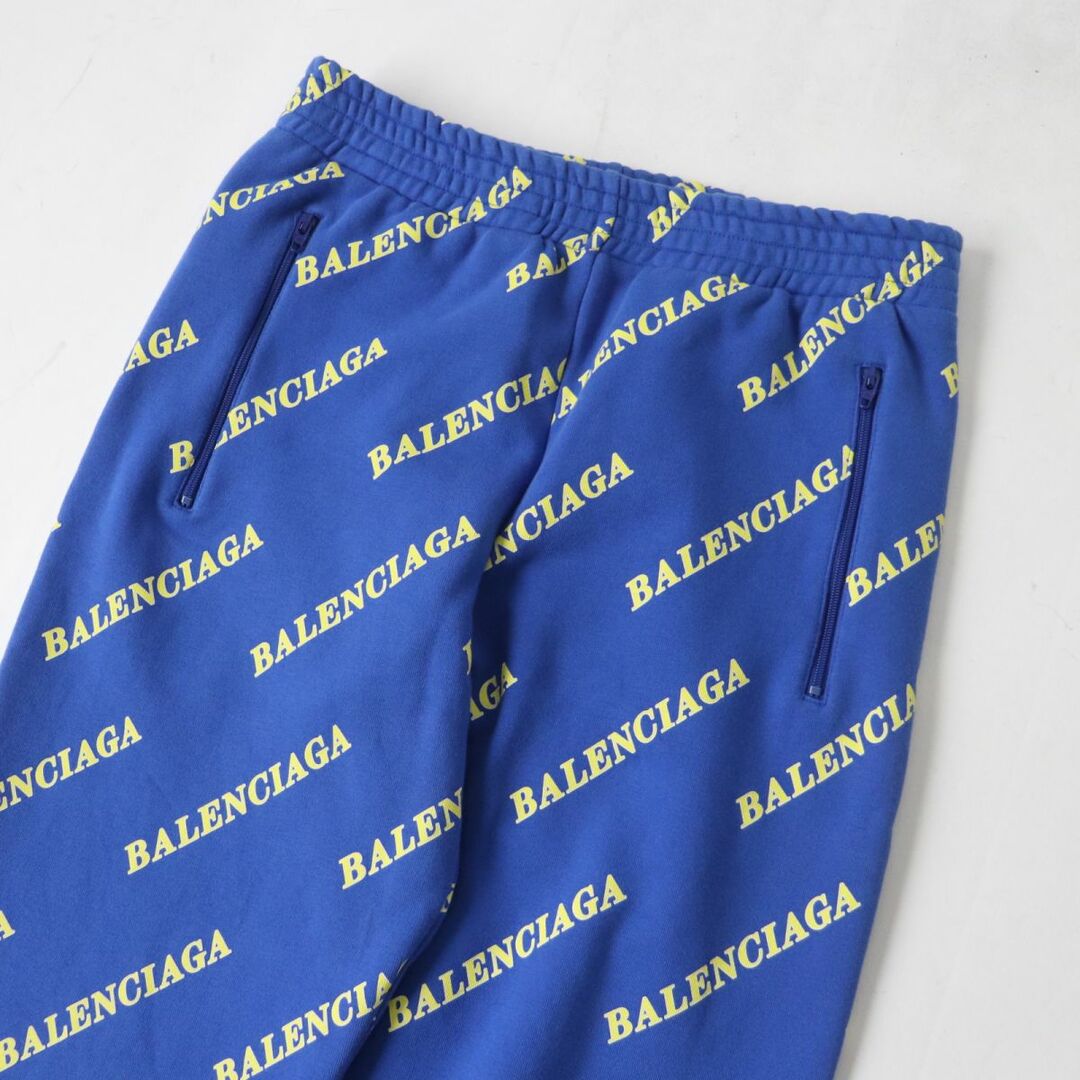 Balenciaga(バレンシアガ)の美品★正規品 20年 BALENCIAGA バレンシアガ 620938  ロゴプリント スウェットパンツ／ボトムス レディース ブルー×イエロー XS レディースのパンツ(カジュアルパンツ)の商品写真