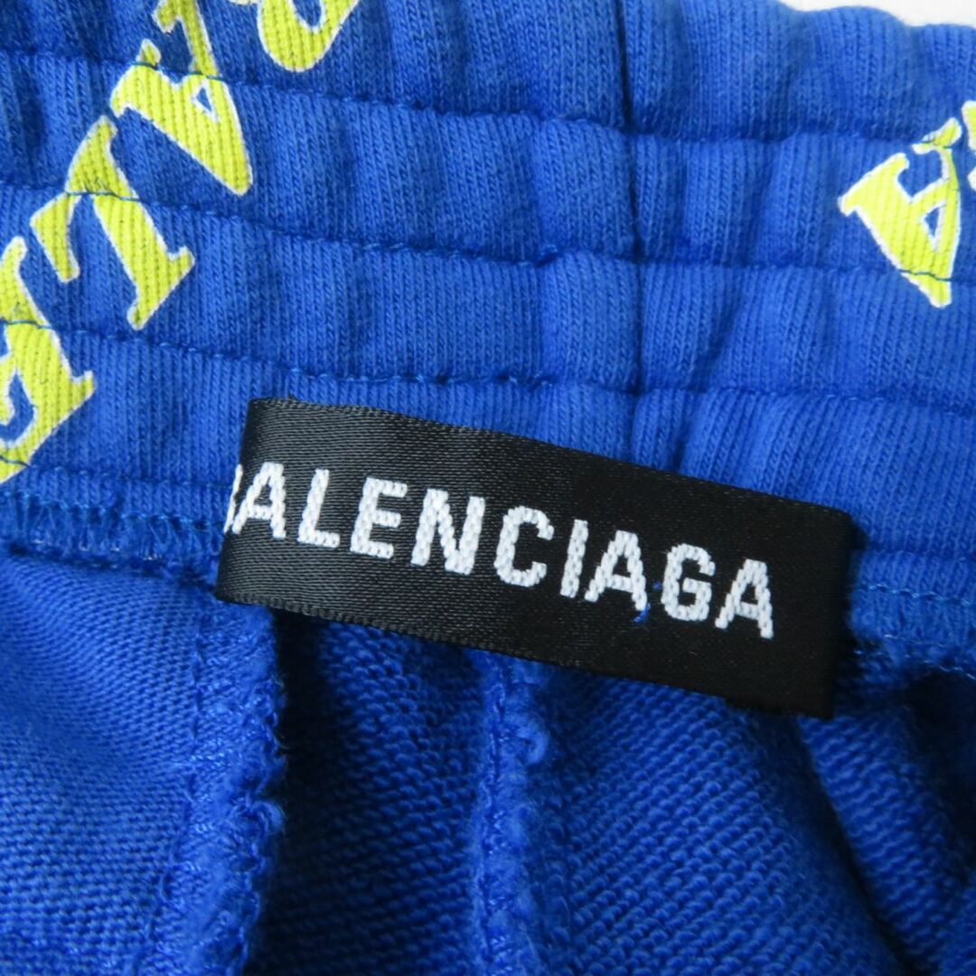 Balenciaga(バレンシアガ)の美品★正規品 20年 BALENCIAGA バレンシアガ 620938  ロゴプリント スウェットパンツ／ボトムス レディース ブルー×イエロー XS レディースのパンツ(カジュアルパンツ)の商品写真