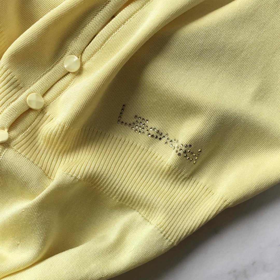 美品 近年 LEONARD レオナール ラインストーン ロング カーディガン 美品 近年 LEONARD レオナール ラインストーン ロング カーディガン