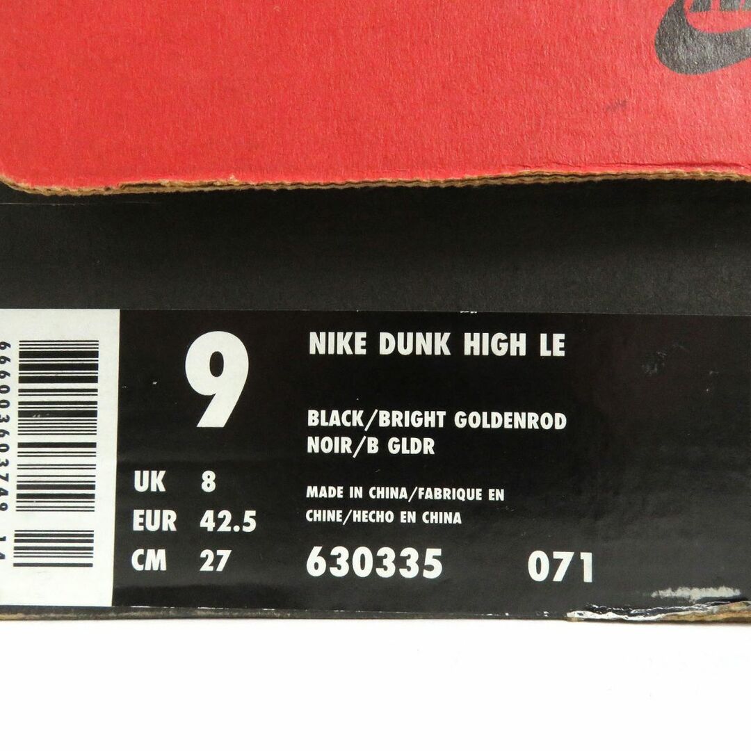 NIKE(ナイキ)の未使用□99年製 ナイキ 初期復刻 VTG 630335-071 DUNK HIGH LE レザー ハイカットスニーカー アイオワ大学カラー US9 デッドストック メンズの靴/シューズ(スニーカー)の商品写真