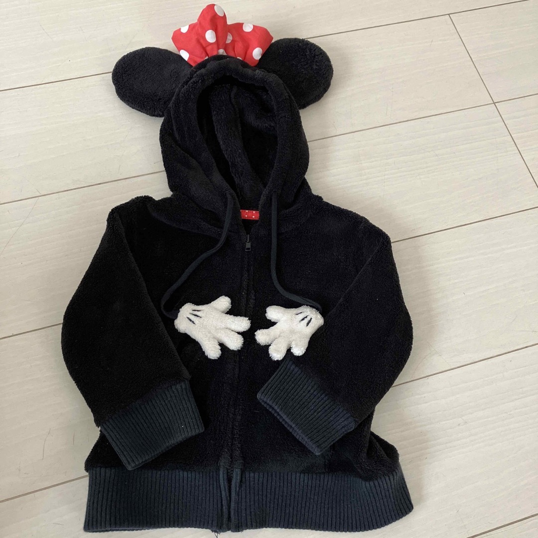 Disney(ディズニー)のミニーちゃん　なりきりパーカー キッズ/ベビー/マタニティのベビー服(~85cm)(ジャケット/コート)の商品写真