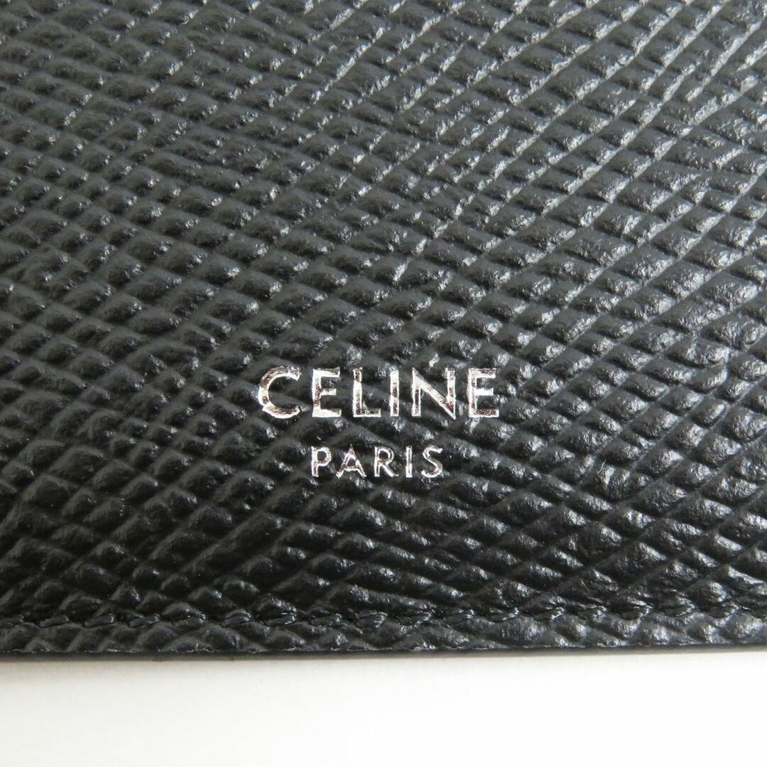 celine(セリーヌ)の未使用品□CELINE/セリーヌ　ロゴ入り　カーフスキン　レザー　カードホルダー/名刺入れ　ブラック　イタリア製　箱・保存袋付き　メンズ レディースのファッション小物(名刺入れ/定期入れ)の商品写真