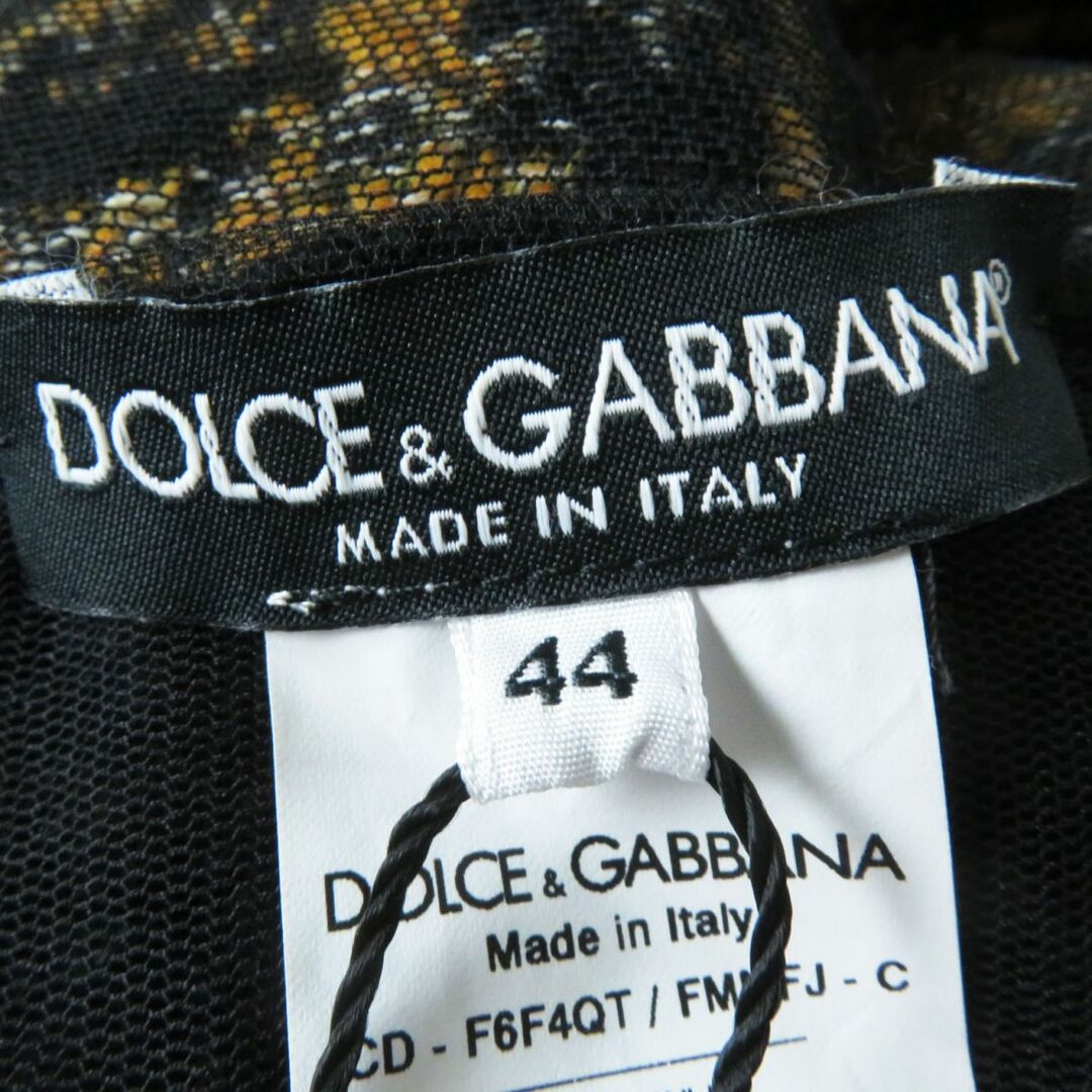 DOLCE&GABBANA(ドルチェアンドガッバーナ)の極美品◎正規品 イタリア製 DOLCE&GABBANA ドルチェ＆ガッバーナ F6F4QT レディース 半袖 ツイードワンピース イエロー×ブラック 44 レディースのワンピース(ロングワンピース/マキシワンピース)の商品写真