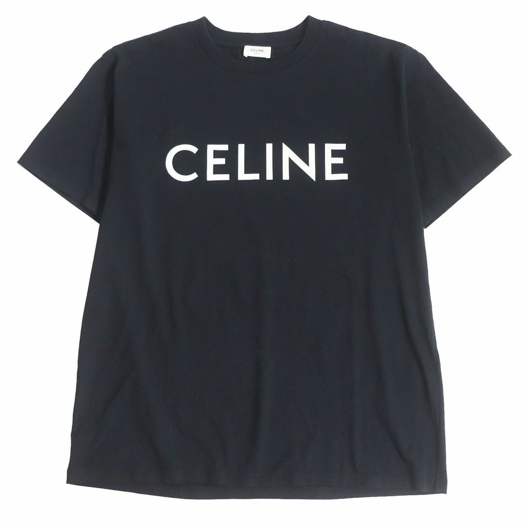 celine(セリーヌ)の美品□CELINE/セリーヌ 2X681671Q コットンジャージー ロゴプリント 半袖 ルーズTシャツ/カットソー ブラック/ホワイト S 伊製 正規品 メンズのトップス(Tシャツ/カットソー(半袖/袖なし))の商品写真