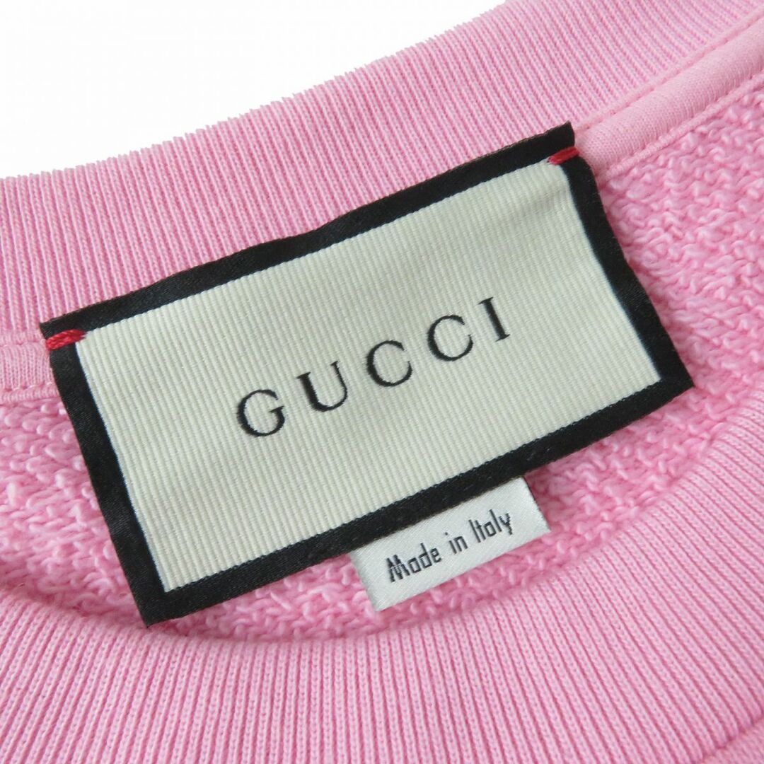 Gucci(グッチ)の極美品△正規品 GUCCI グッチ 20SS 562199 ロゴ・テニス刺繍 クルーネック プルオーバー スウェットシャツ/トレーナー ピンク S レディース レディースのトップス(トレーナー/スウェット)の商品写真