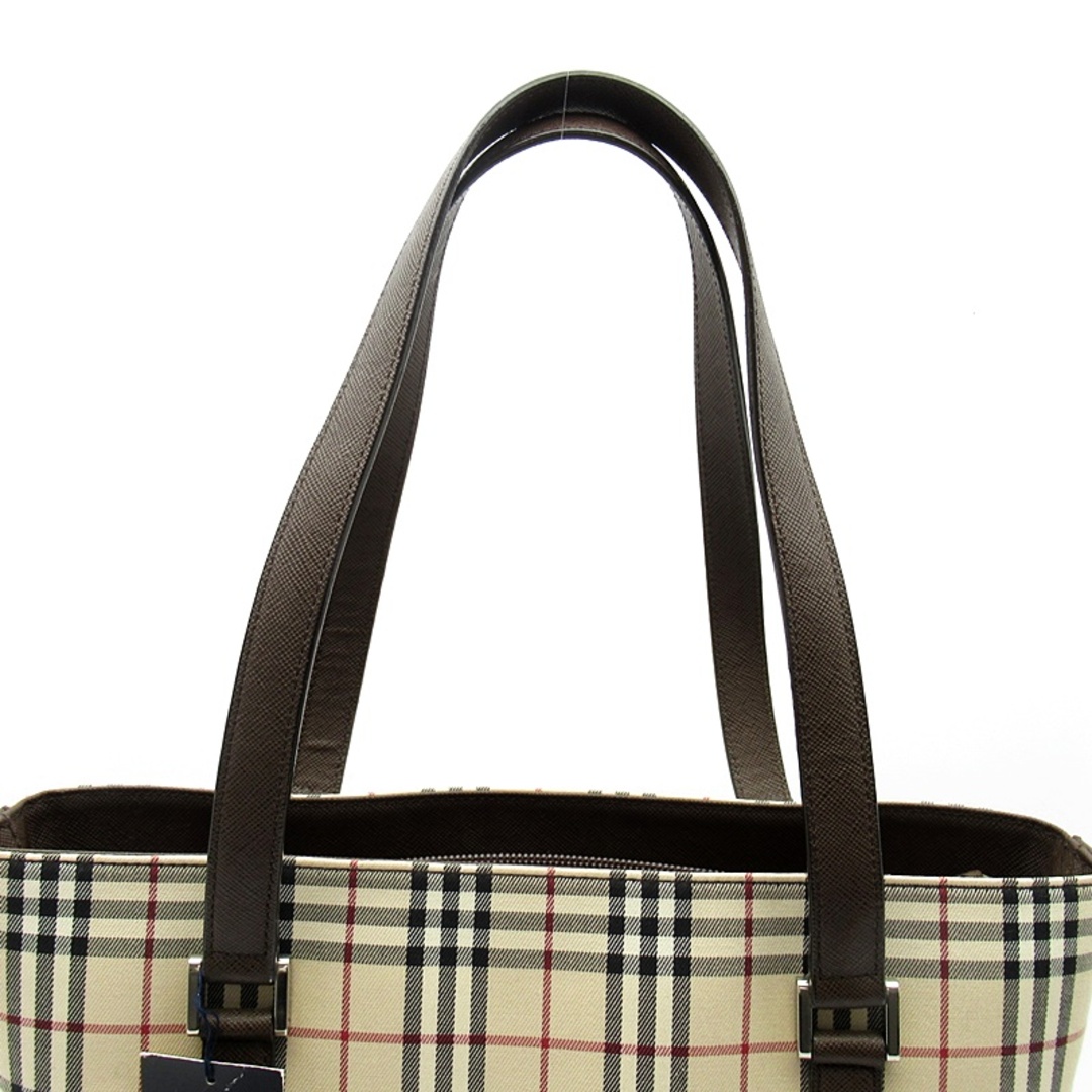 BURBERRY(バーバリー)のバーバリー ノバチェック トートバッグ  キャンバス/レザー レディーストートバッグ
 ベージュ【中古】 レディースのバッグ(トートバッグ)の商品写真