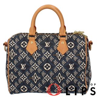 ルイヴィトン(LOUIS VUITTON)のルイ・ヴィトン スピーディバンドリエール25 Since1854  M57400 モノグラムジャガード メンズボストンバッグ
 ブルー 廃盤品【中古】(ボストンバッグ)