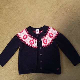 プチバトー(PETIT BATEAU)のプチバトー　カーディガン　size81(カーディガン/ボレロ)